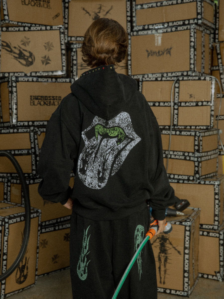 Black 8 Flame Diamond Hoodie