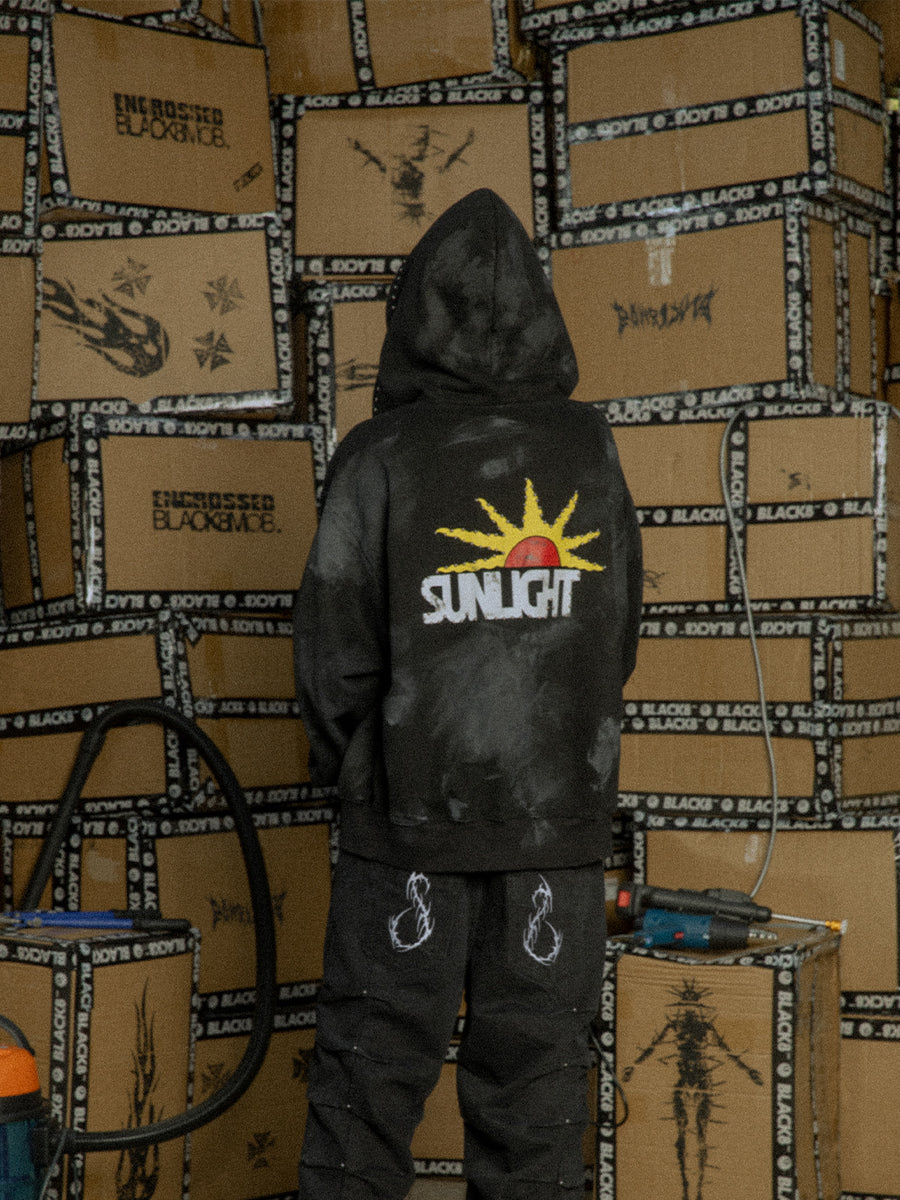 Black 8 studded zip hoodie