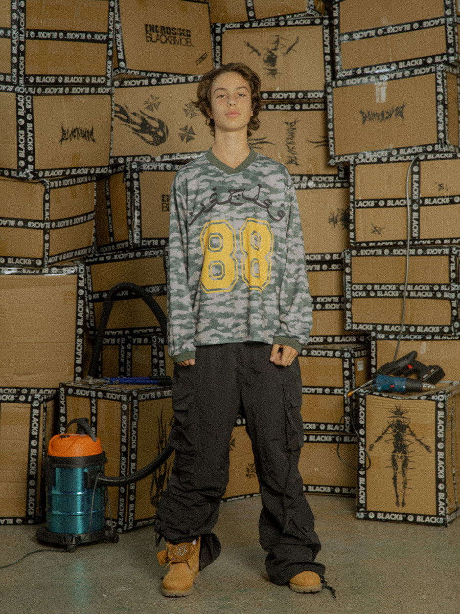 Black 8 digital camo top