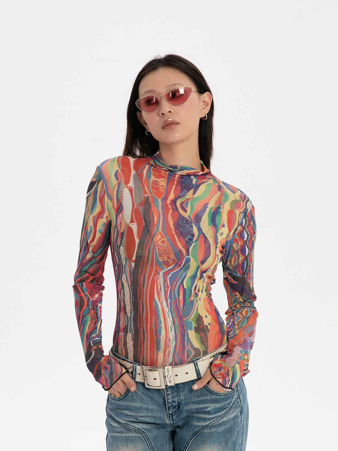 RTVG pop-art mesh top