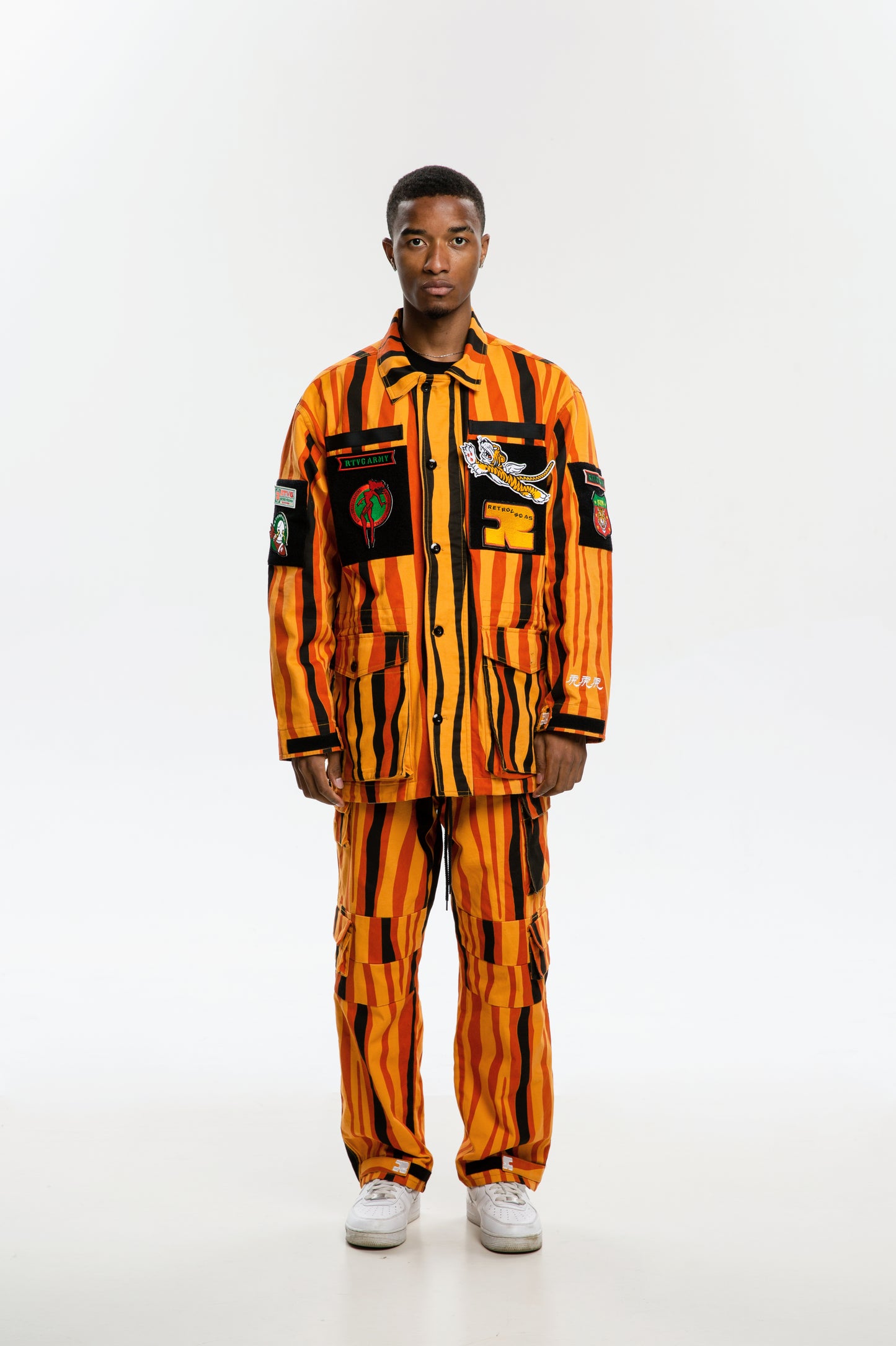 RTVG tiger print cargo pants