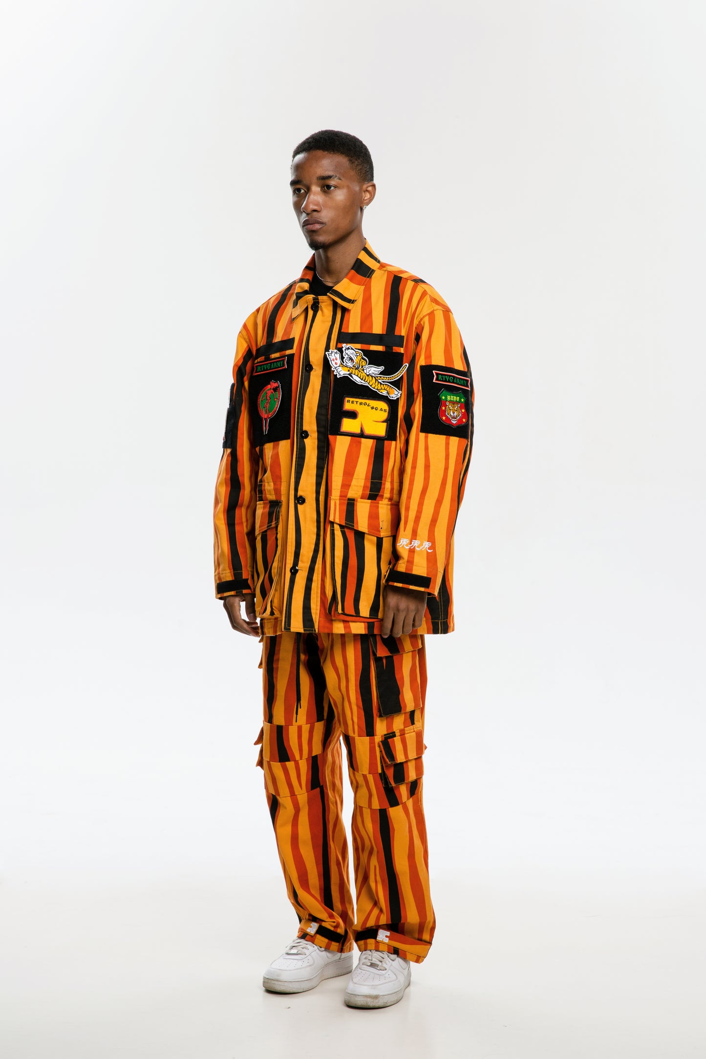RTVG tiger print cargo pants