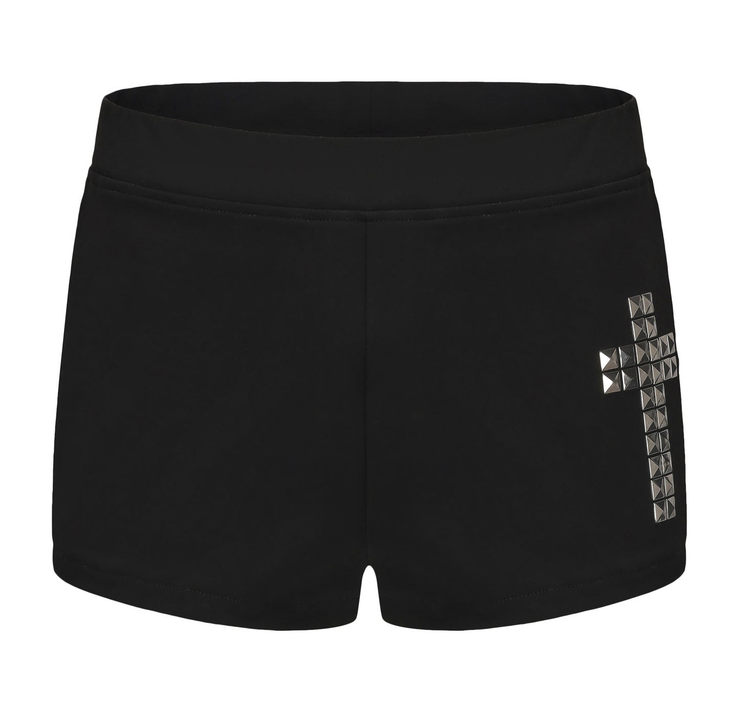 ArtByTastybabe studded cross mini shorts