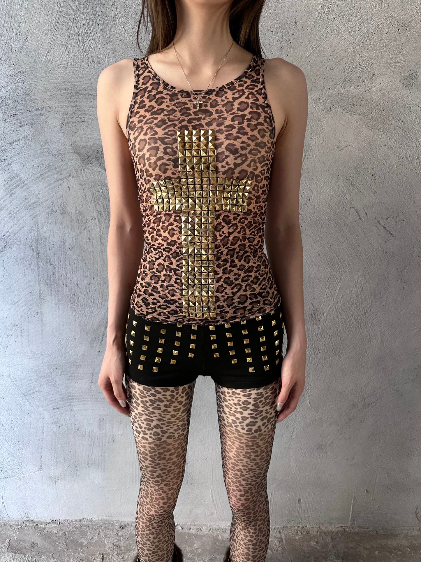 ArtByTastybabe cross studded tank top