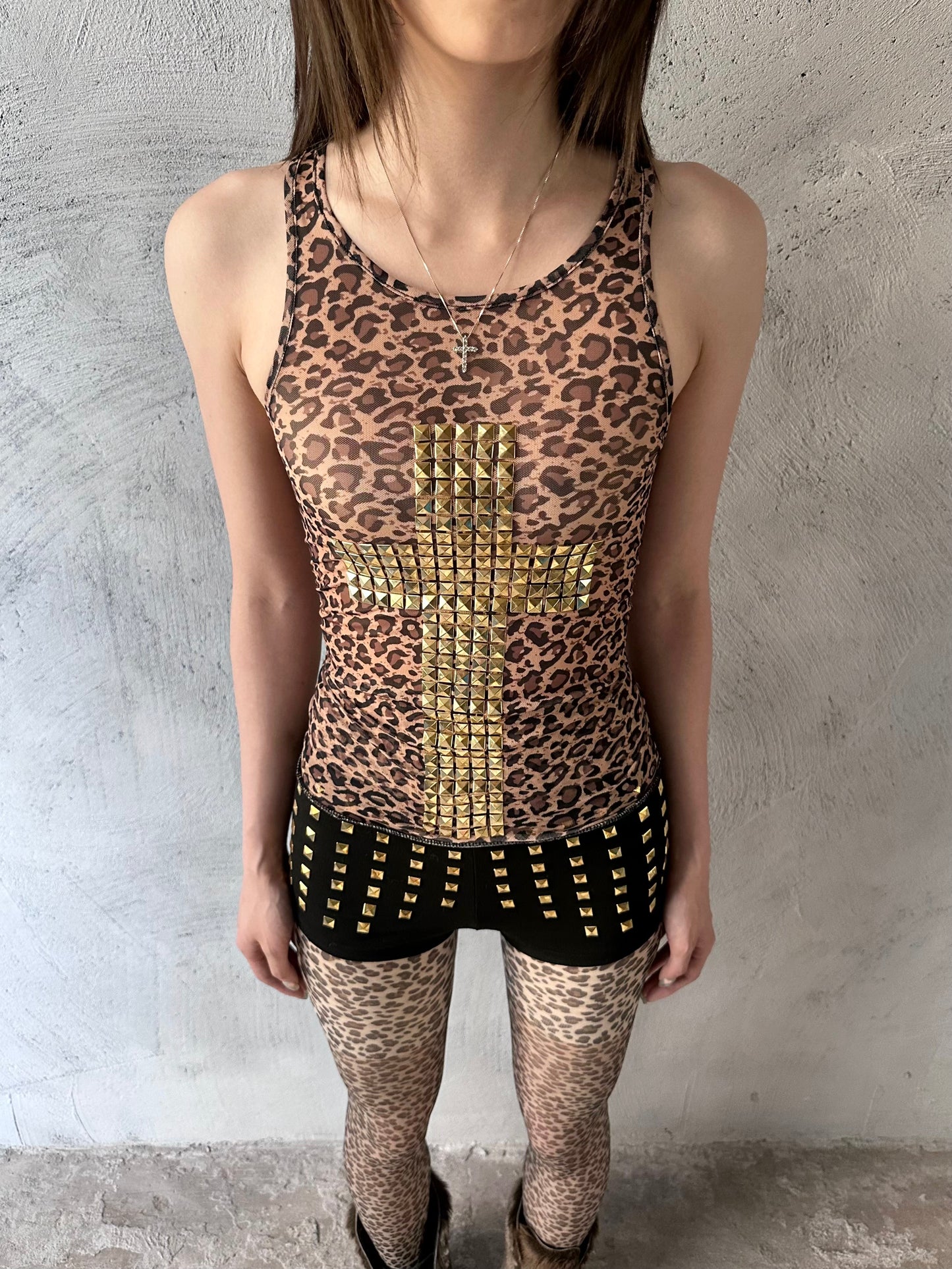 ArtByTastybabe cross studded tank top