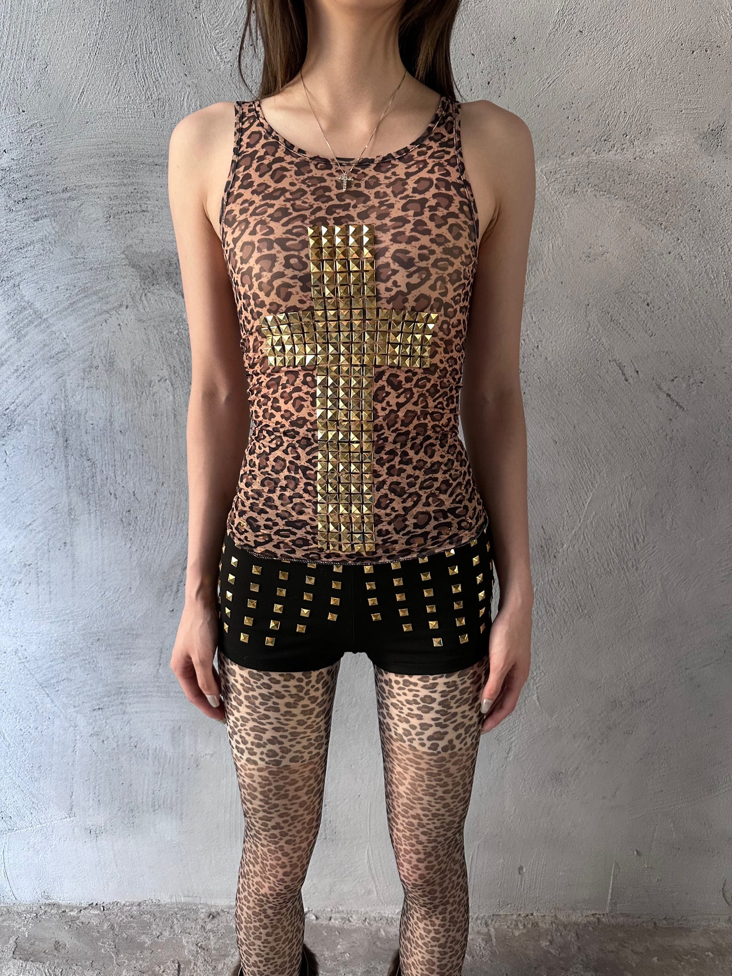 ArtByTastybabe cross studded tank top