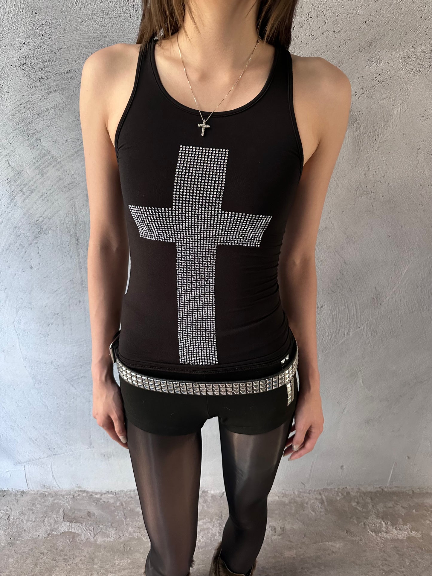 ArtByTastybabe cross studded tank top