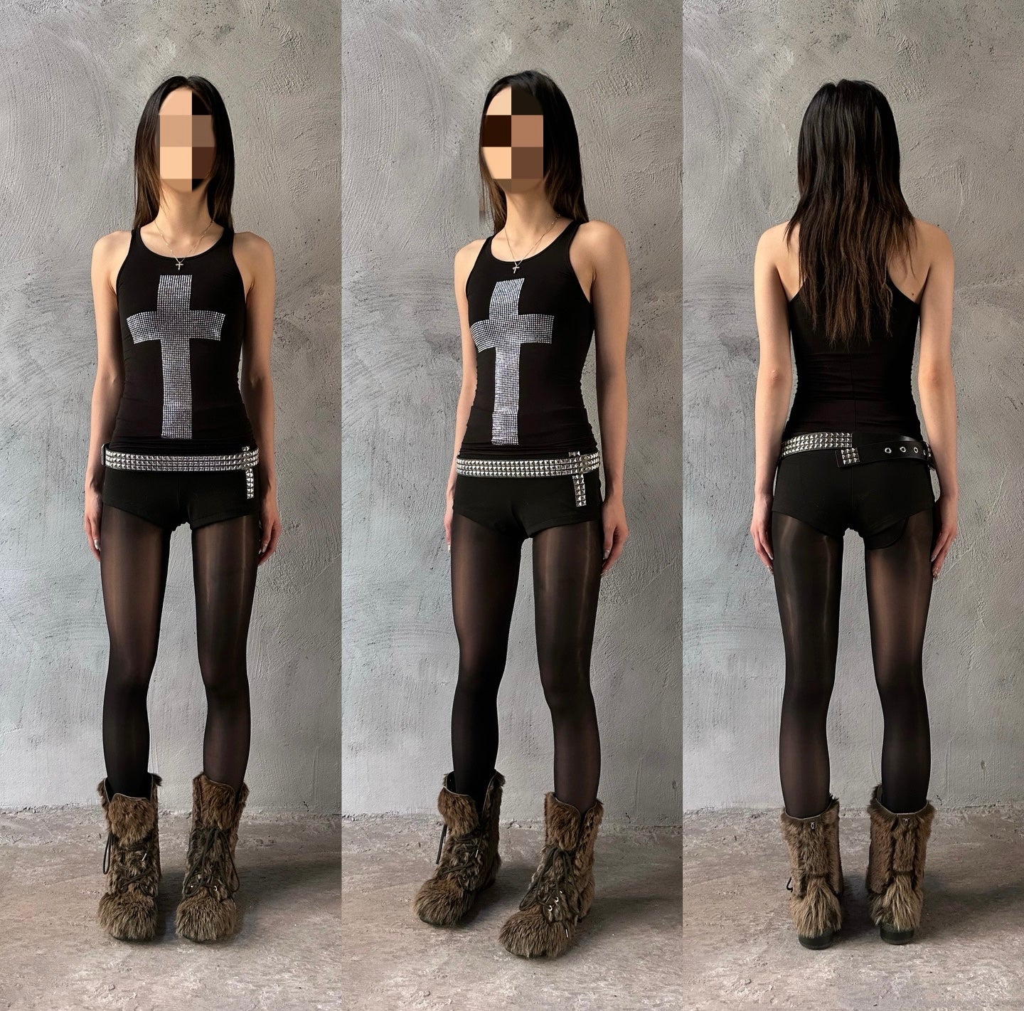 ArtByTastybabe cross studded tank top