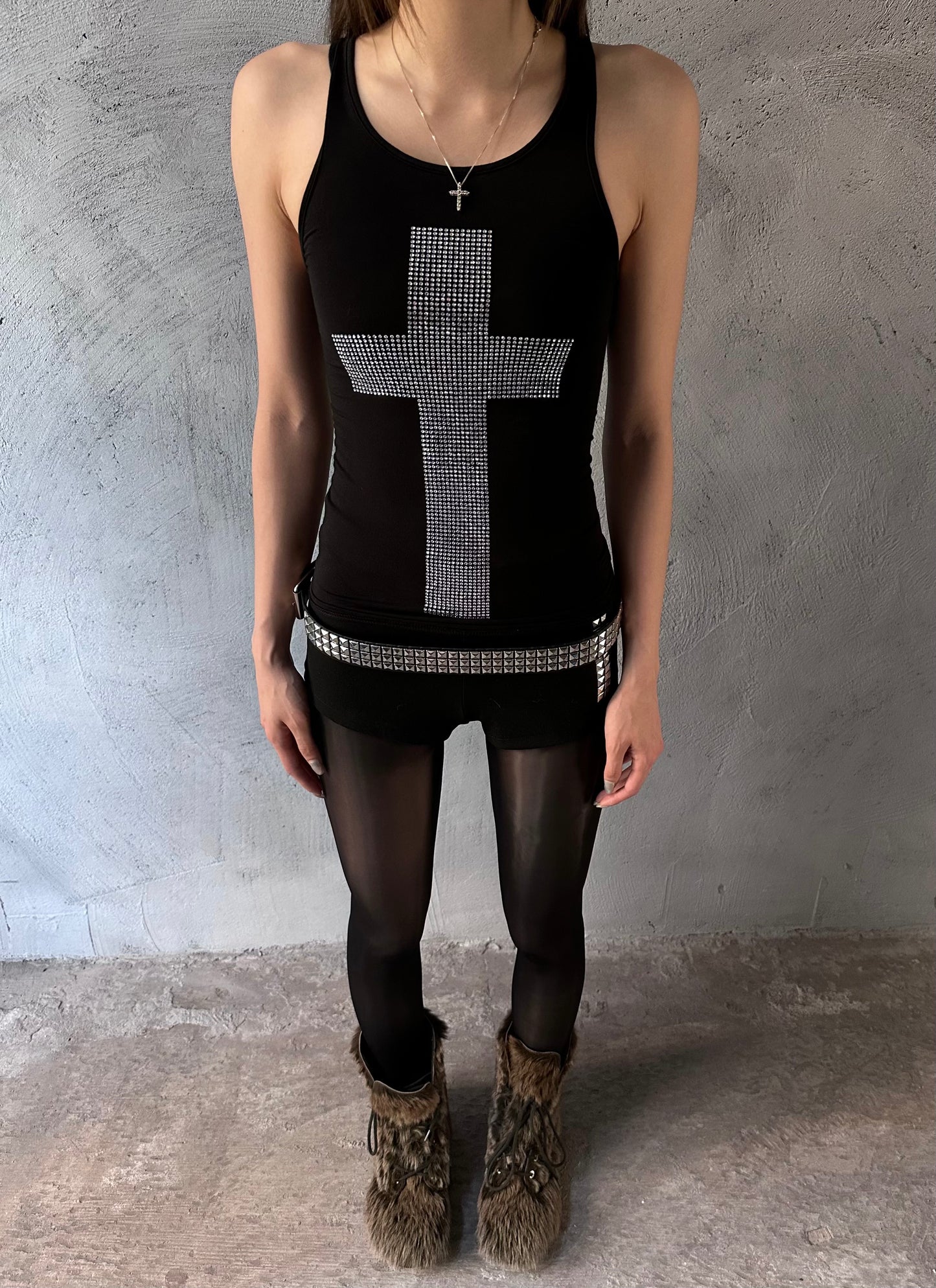 ArtByTastybabe cross studded tank top