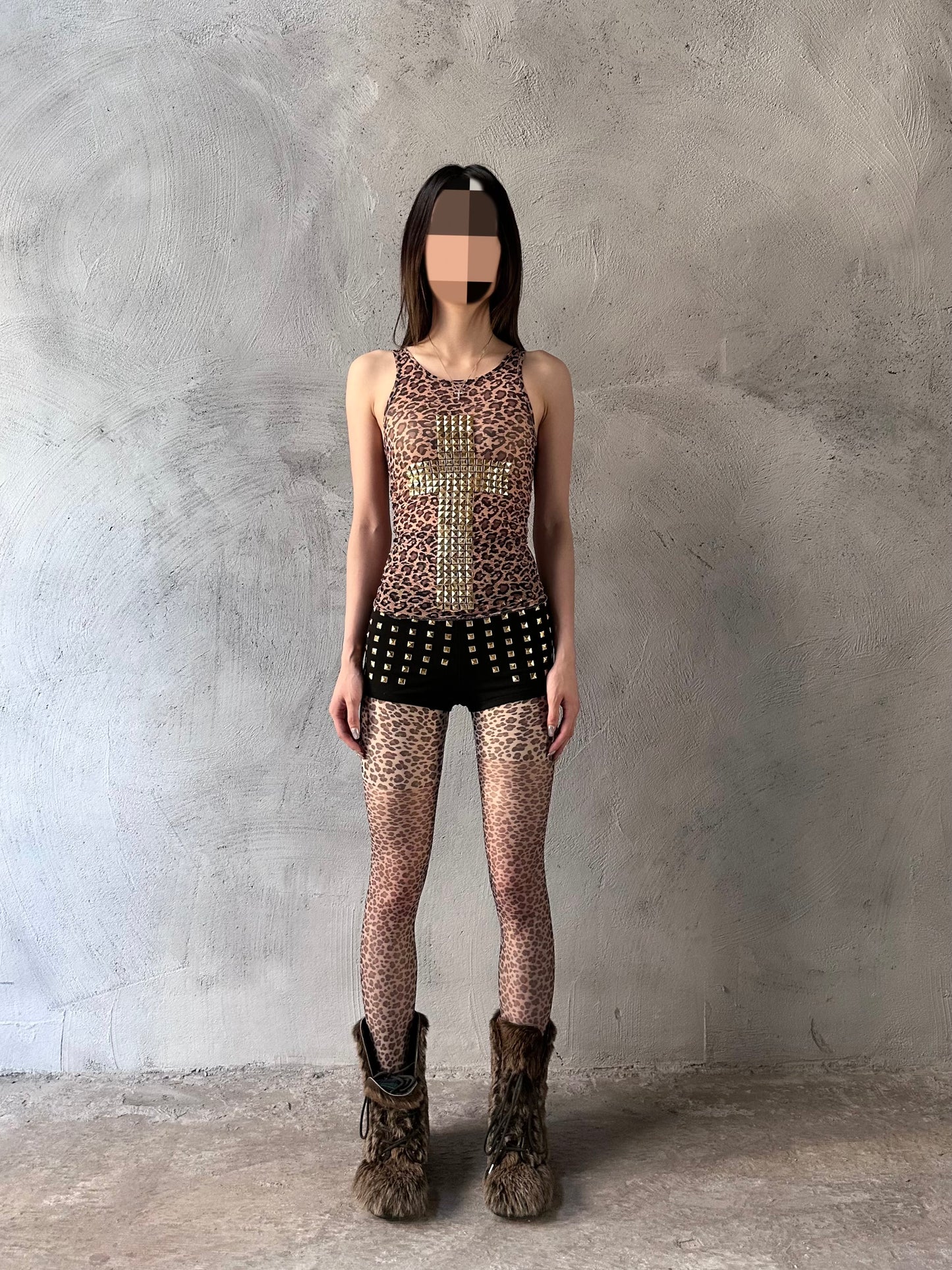 ArtByTastybabe cross studded tank top