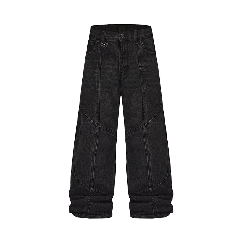Black 8 Deconstructed rivet jeans