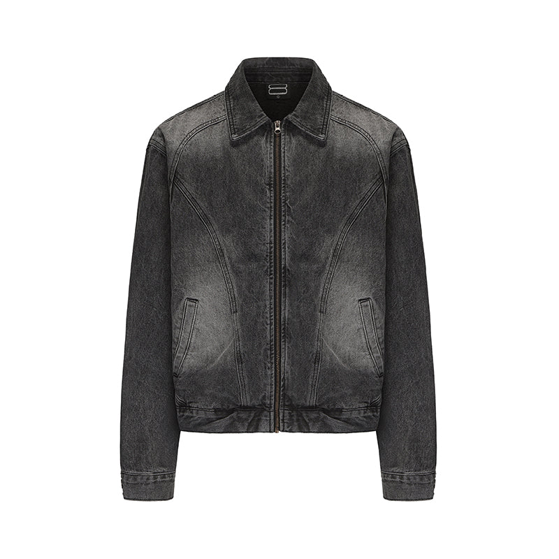 Black 8 washed denim jacket