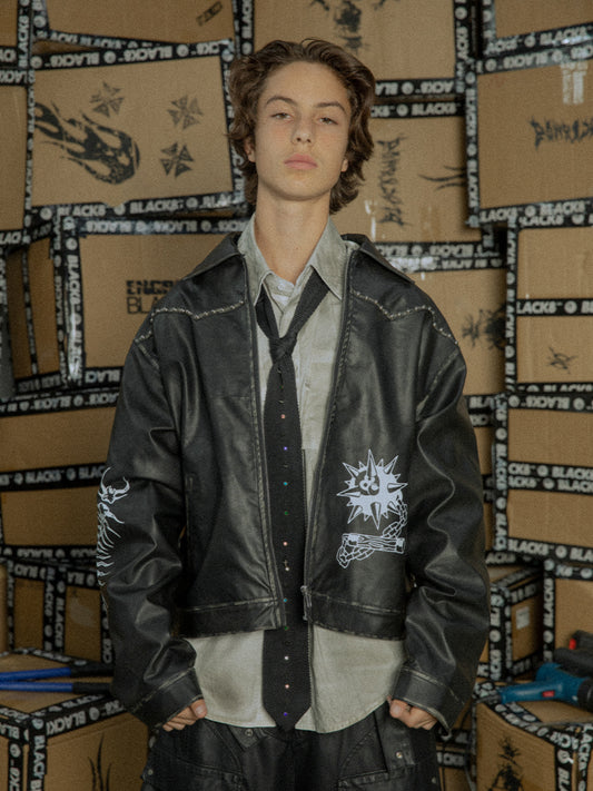 Black 8 leather jacket