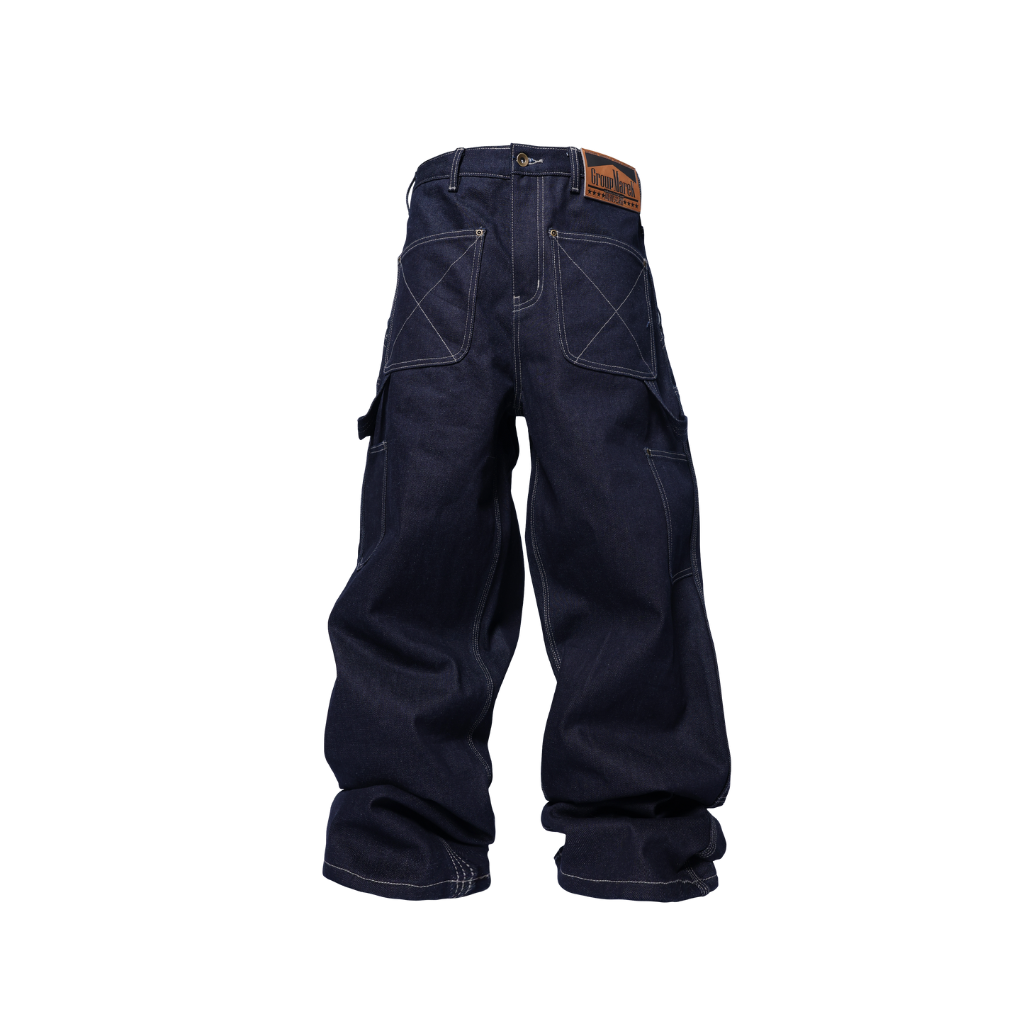 GROUPMAREK[GMK] baggy nylon denim jeans