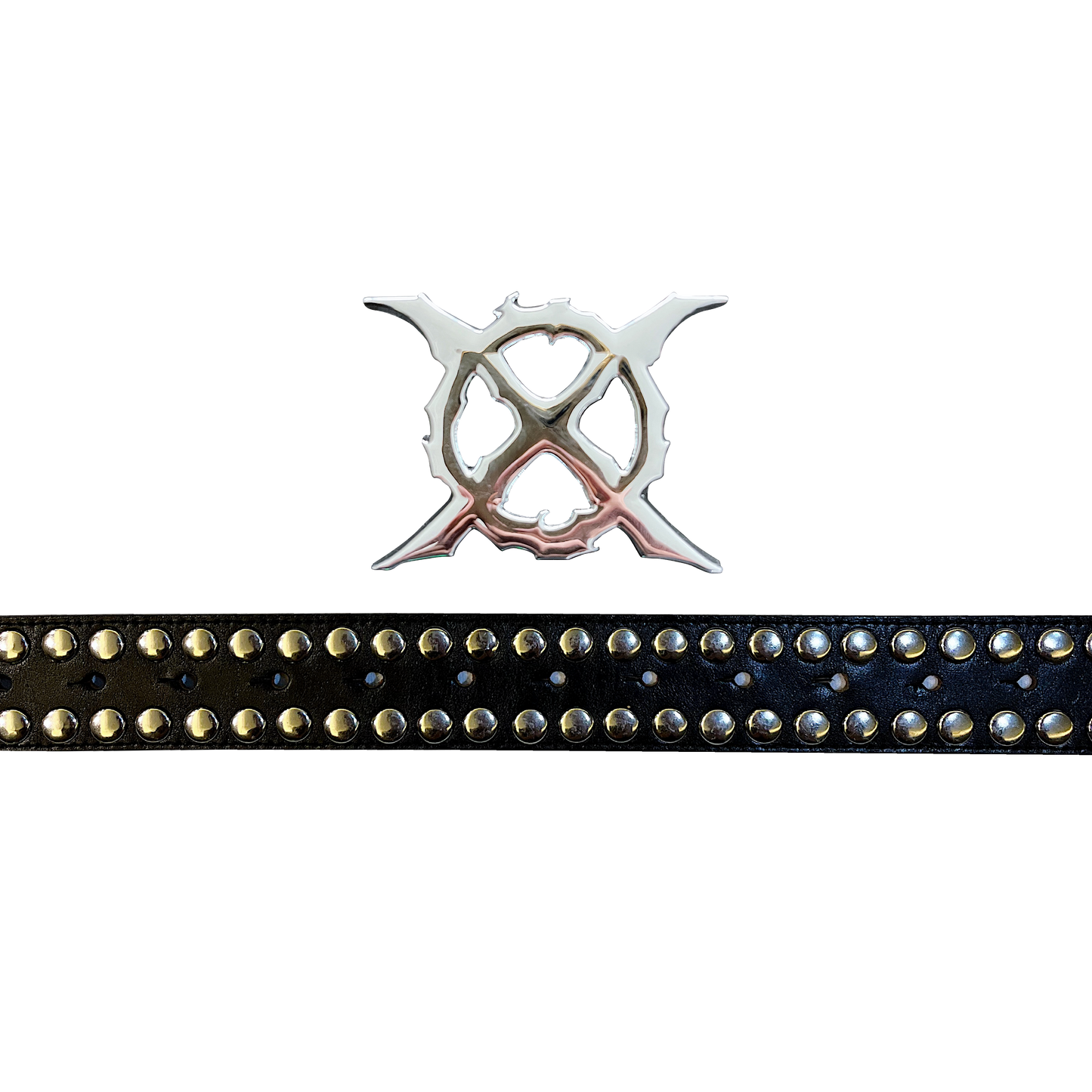 GROUPMAREK[GMK]"X"removable buckle leather belt