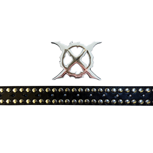 GROUPMAREK[GMK]"X"removable buckle leather belt