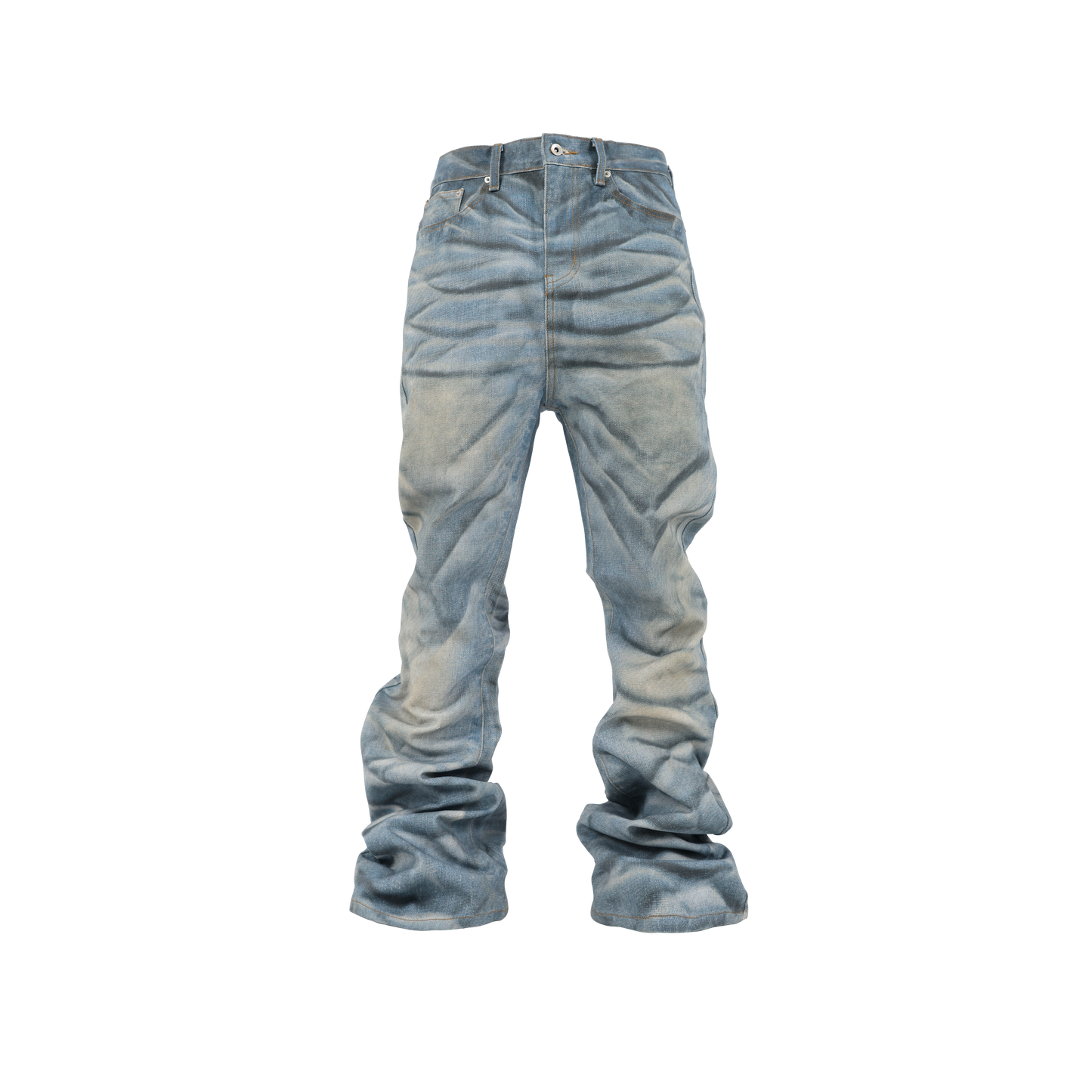 GROUPMAREK[GMK] ripples washed baggy denim jeans