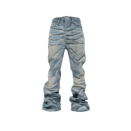 GROUPMAREK[GMK] ripples washed baggy denim jeans
