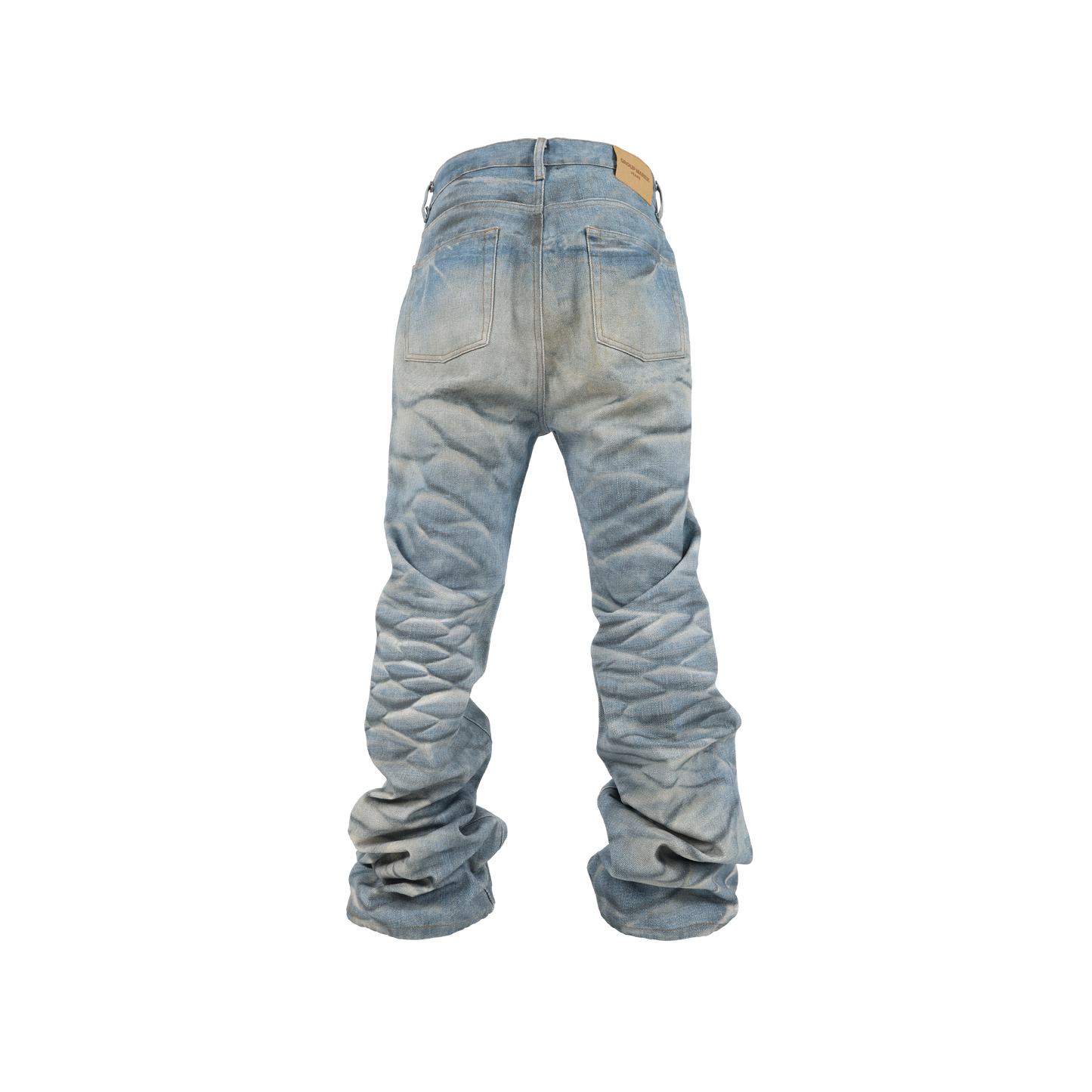 GROUPMAREK[GMK] ripples washed baggy denim jeans
