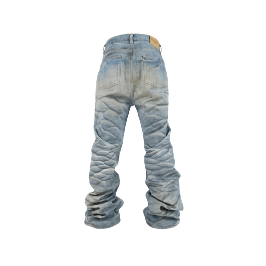 GROUPMAREK[GMK] ripples washed baggy denim jeans