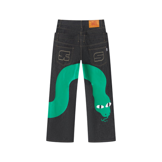 RTVG snake denim jeans