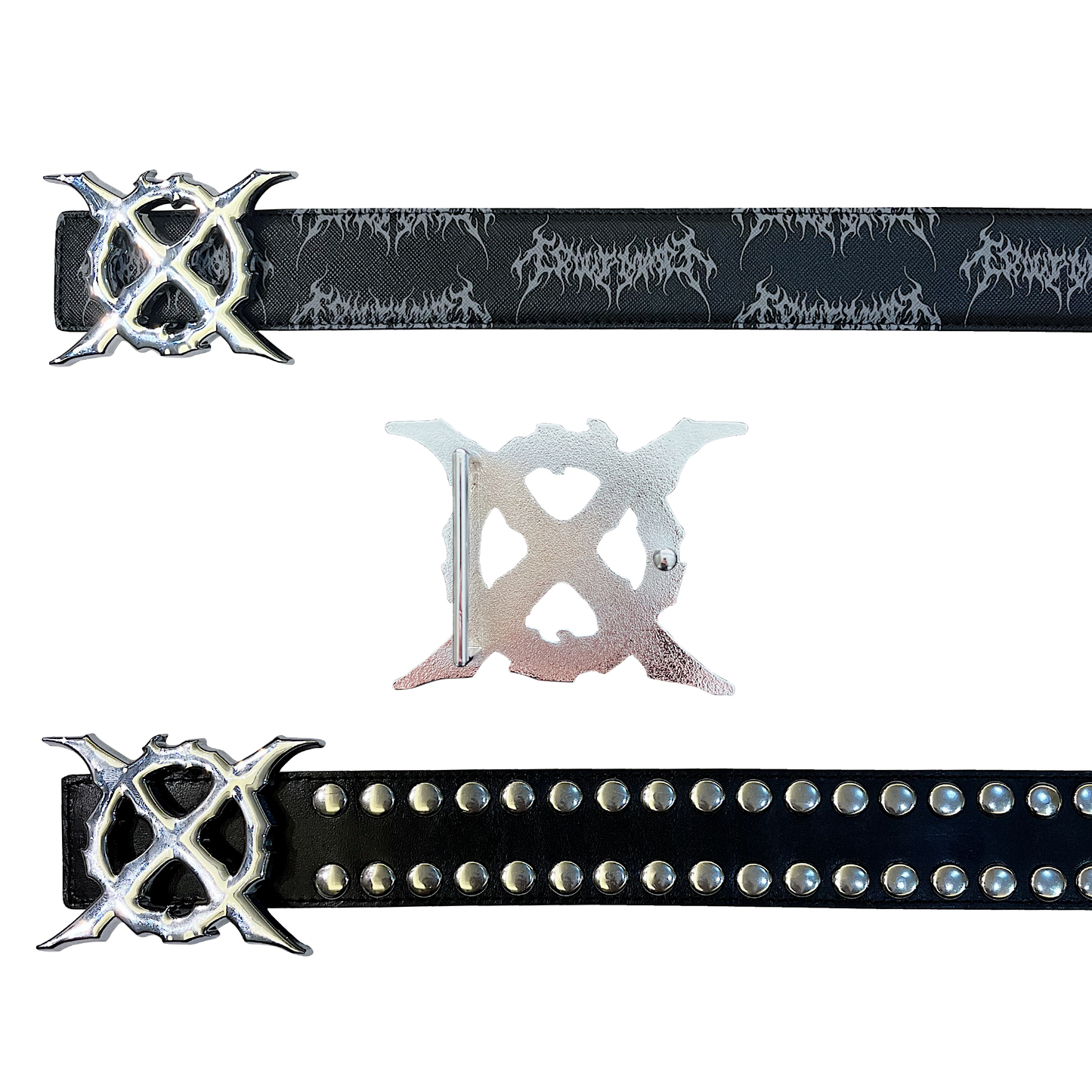GROUPMAREK[GMK]"X"removable buckle leather belt