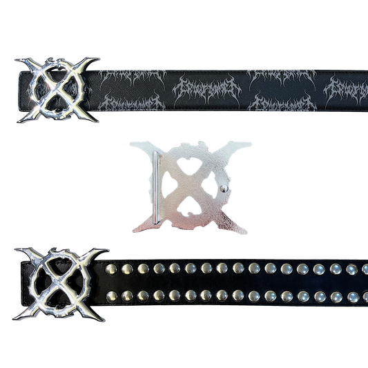 GROUPMAREK[GMK]"X"removable buckle leather belt