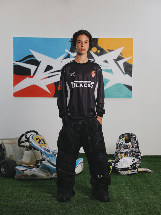 Black 8 Polyester fiber racing suit