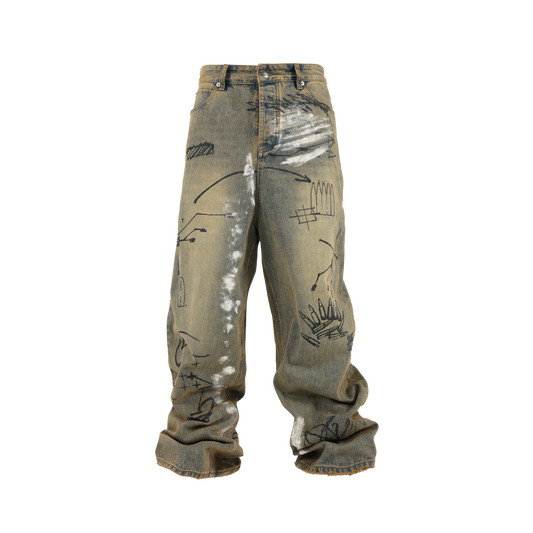 GROUPMAREK[GMK] graphic washed jeans
