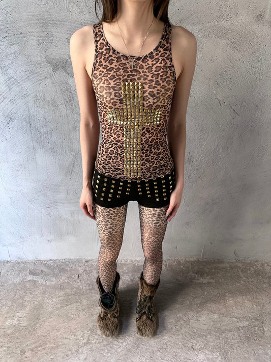 ArtByTastybabe cross studded tank top