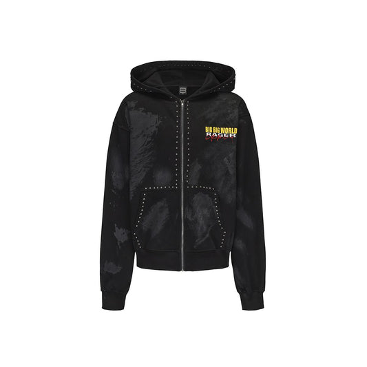 Black 8 studded zip hoodie