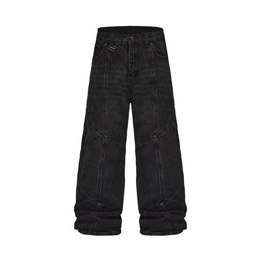 Black 8 Deconstructed rivet jeans