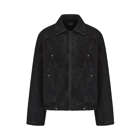 Black 8 studded denim jacket
