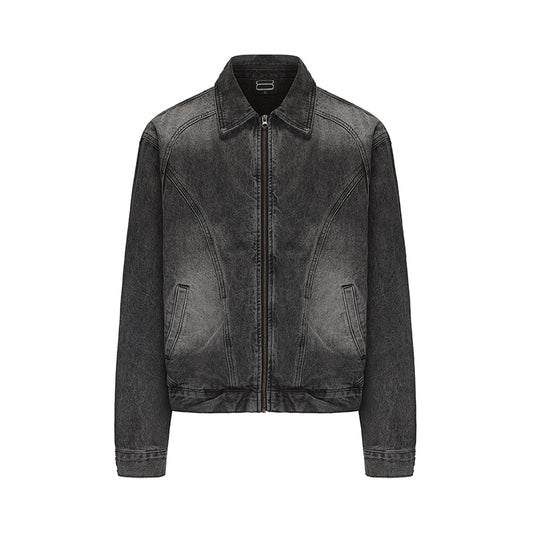 Black 8 washed denim jacket