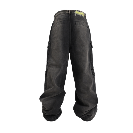 GROUPMAREK[GMK] multi-pocket baggy jeans