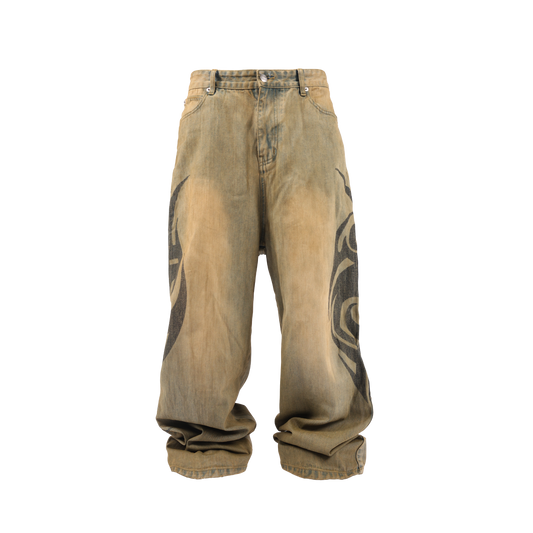 GROUPMAREK[GMK] washed baggy jeans