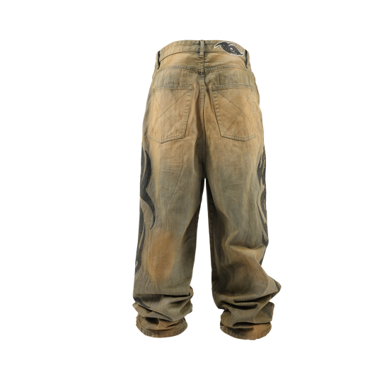 GROUPMAREK[GMK] washed baggy jeans