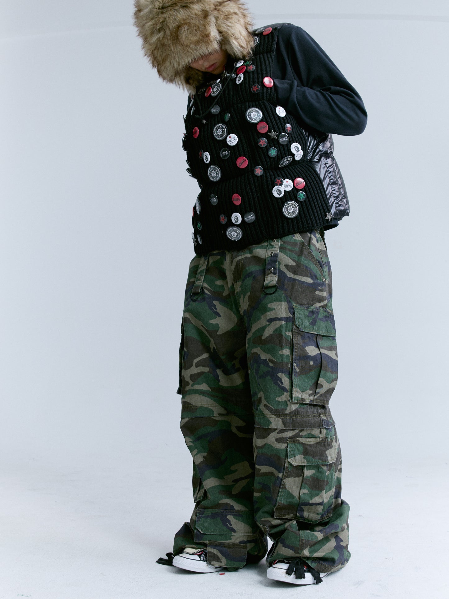 GROUPMAREK[GMK] Armyprint cargo jeans